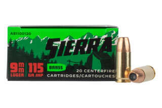 Sierra Bullets Outdoor Master 9mm 115gr Jacketed Hollow Point with brass casing